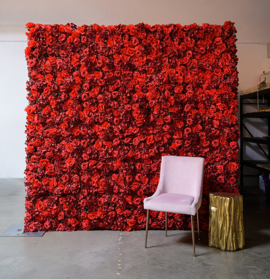 Red Rose Flower Wall
