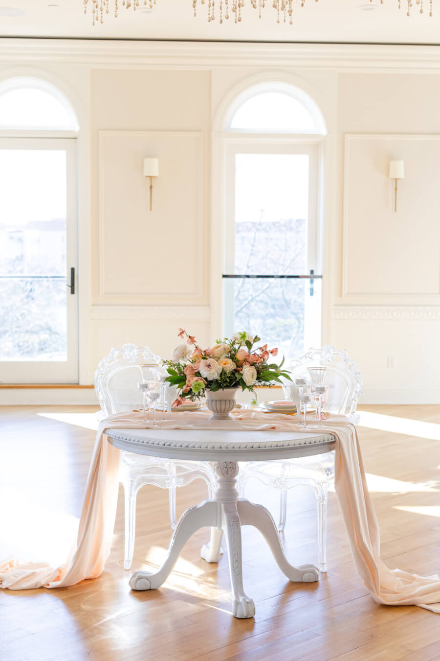 French Round White Sweetheart Table