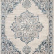Dusty Blue & White Oriental Rug