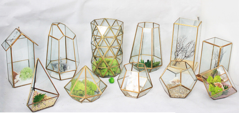 Gold Geometric Glass Terrarium