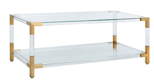 MOD Lucite & Gold Coffee Table