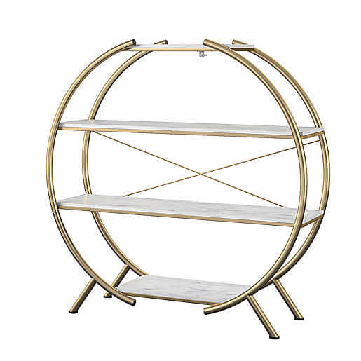 MOD Gold & White Circle Backbar Display