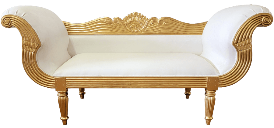 Bollywood Gold & White Settee