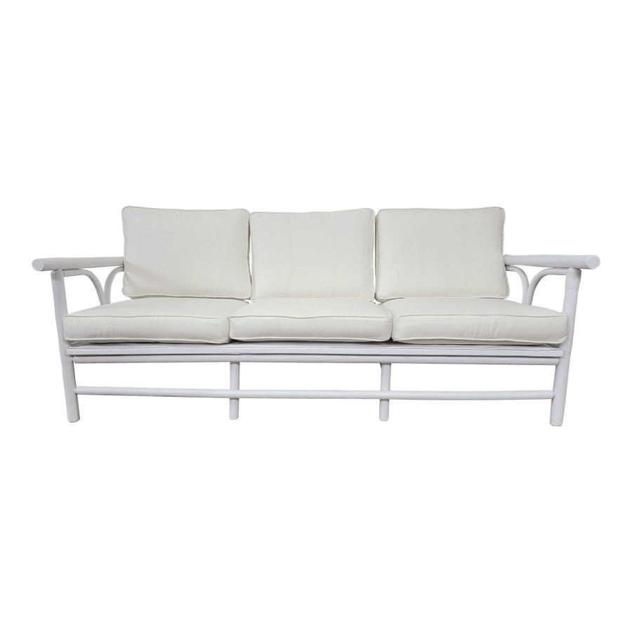 Boho Bamboo White Garden Couch