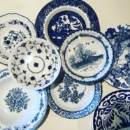 Vintage Mismatched Blue Bowls
