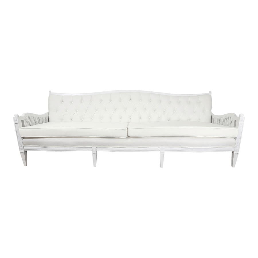 Classic White Linen Garden Sofa
