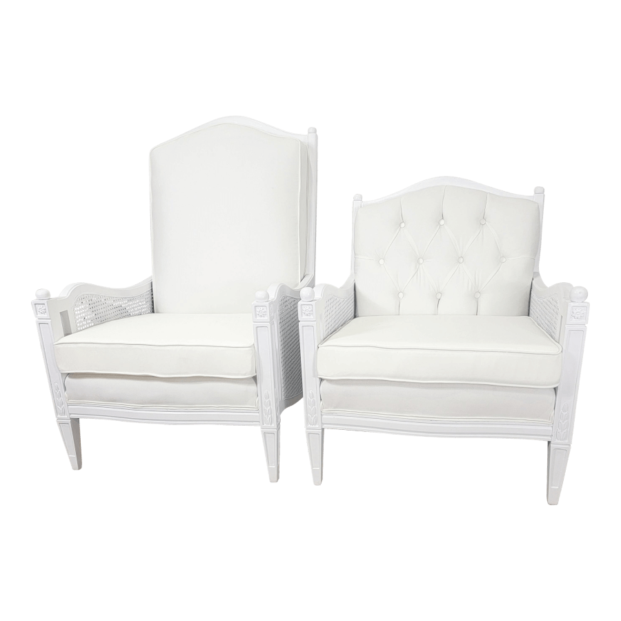Classic White Linen Garden Chairs