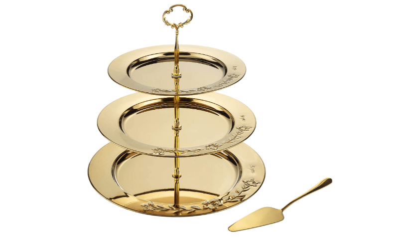 3 Tiered Gold Dessert Stand