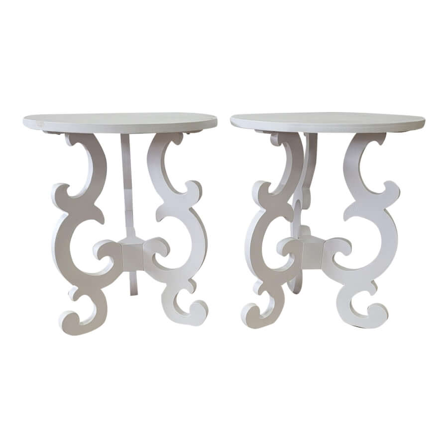 White Trestle End Tables