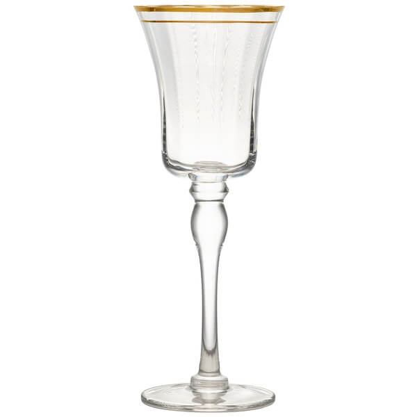 Gold Rimmed White Wine Glass