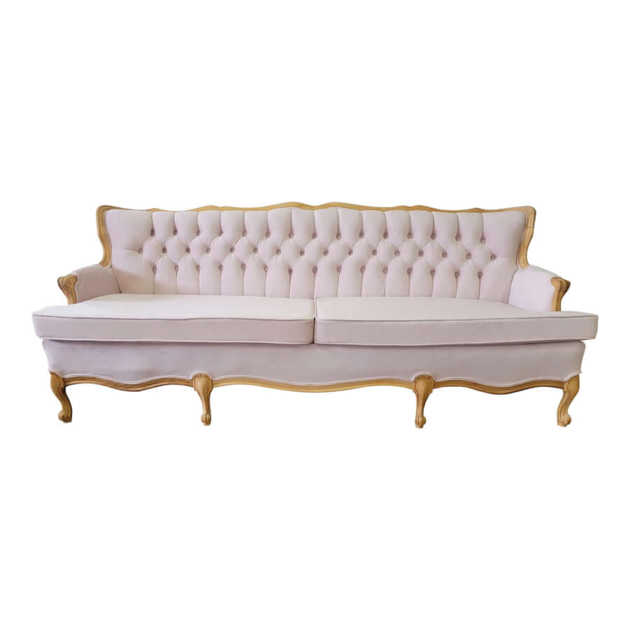 French Blush Pink Velvet Couch