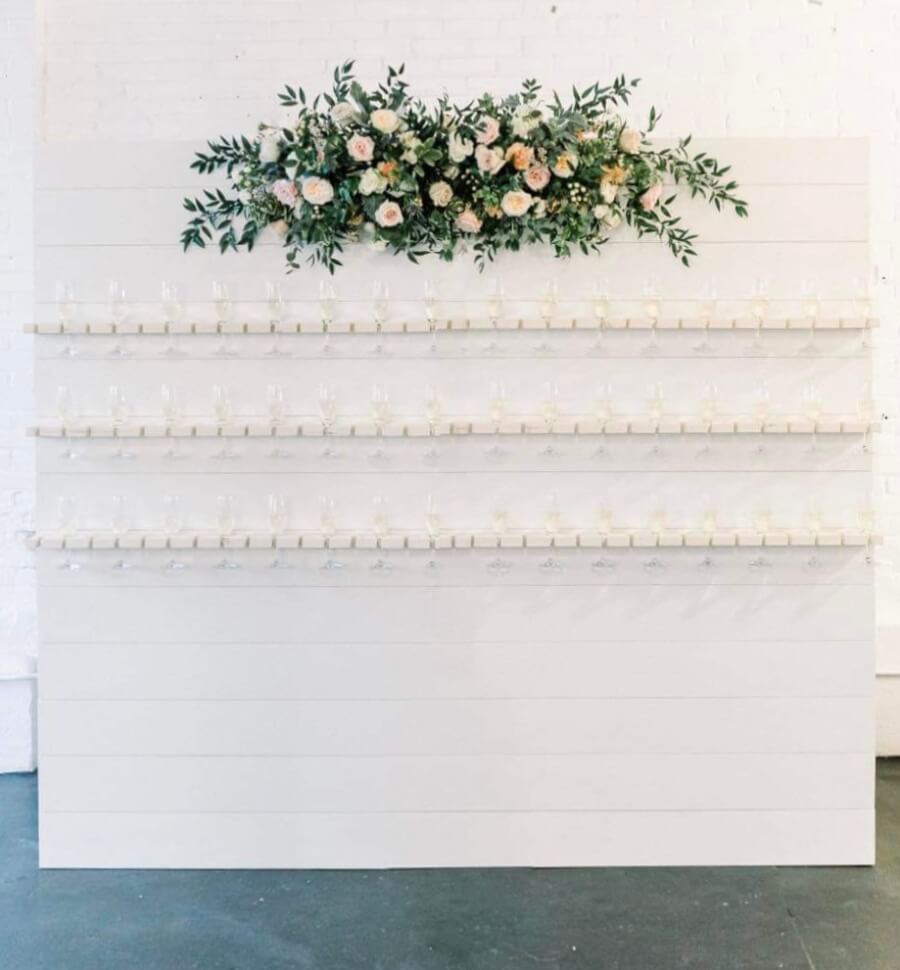 White Shiplap Champagne Wall