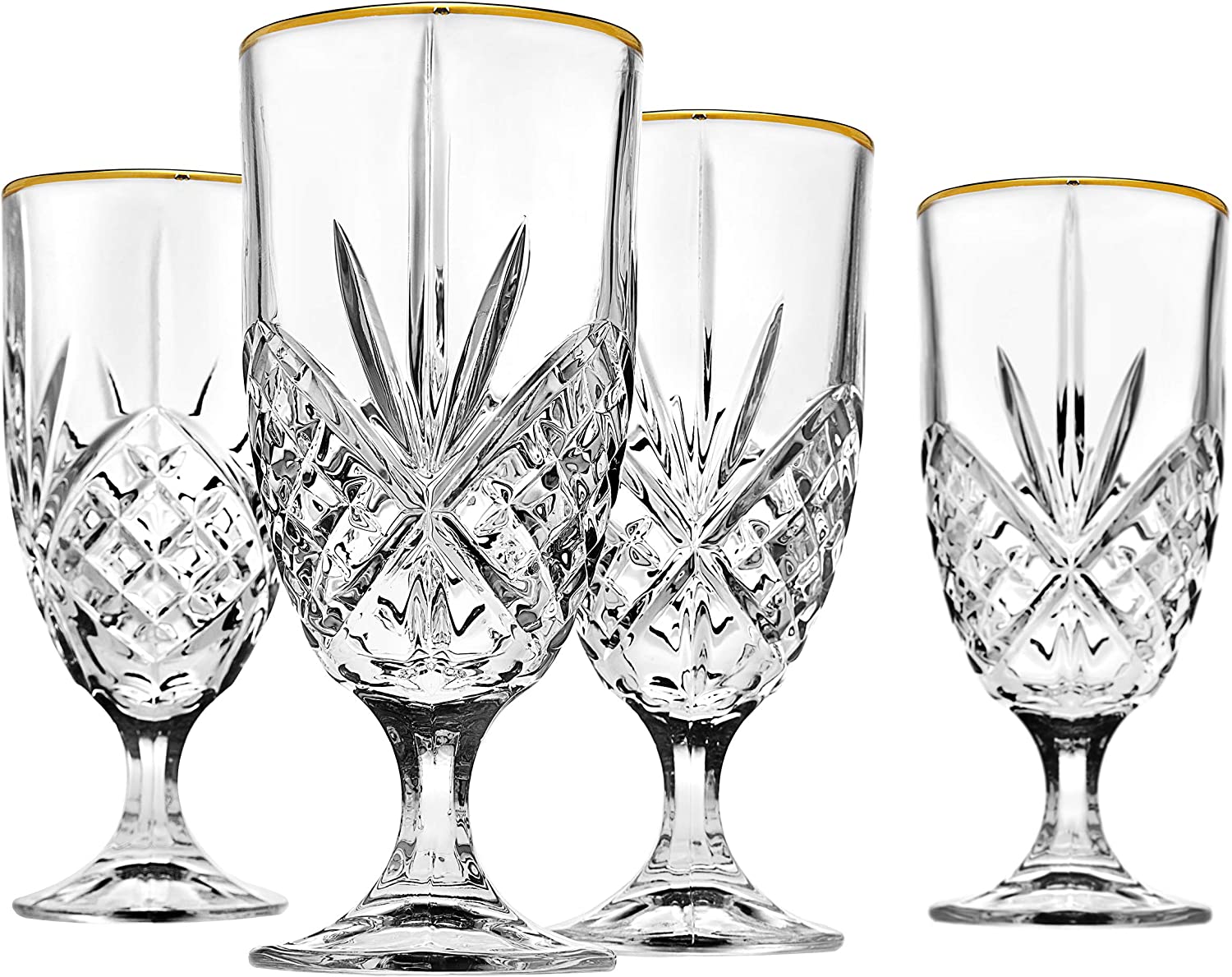 Crystal Gold Rim Water Goblet