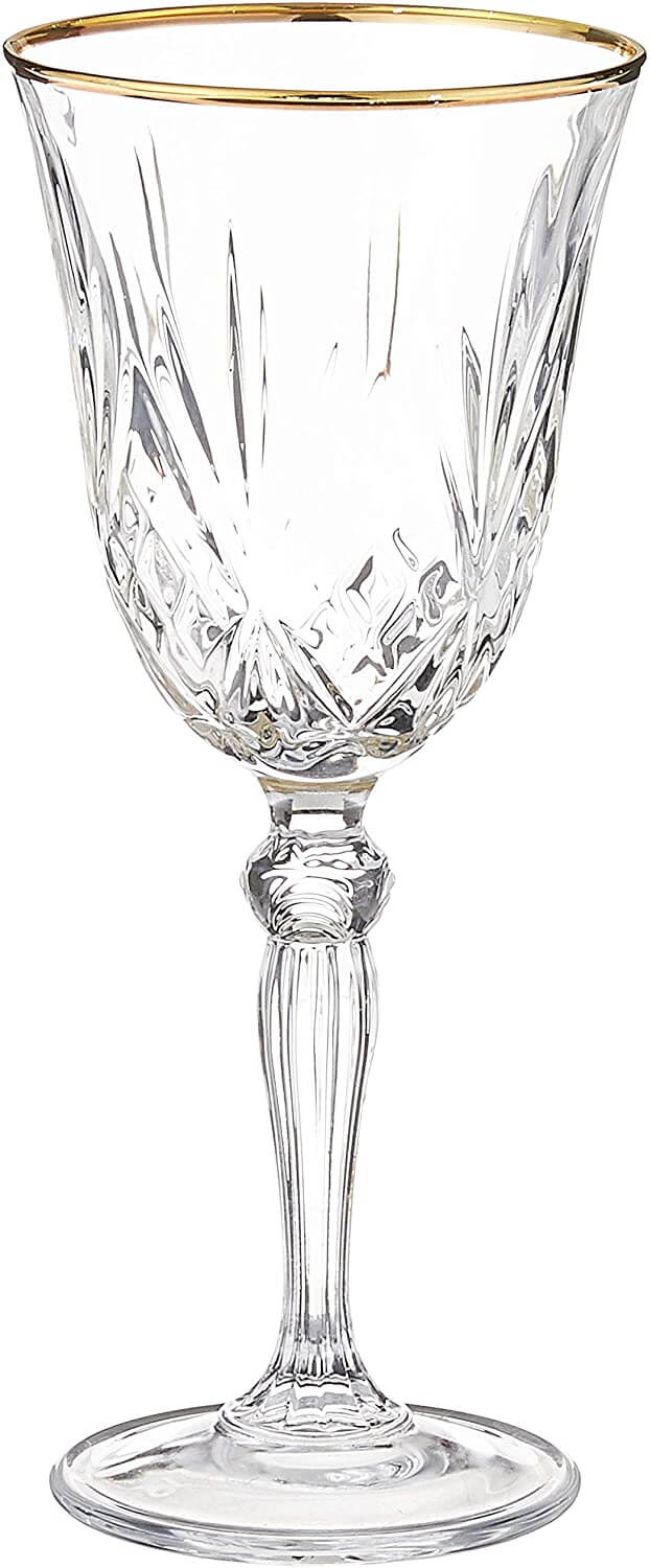 Crystal Gold Rim White Wine Glass