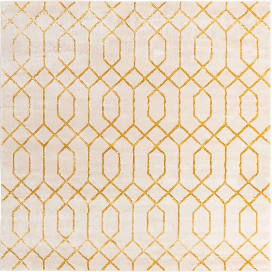 Gold & White Trellis Rug