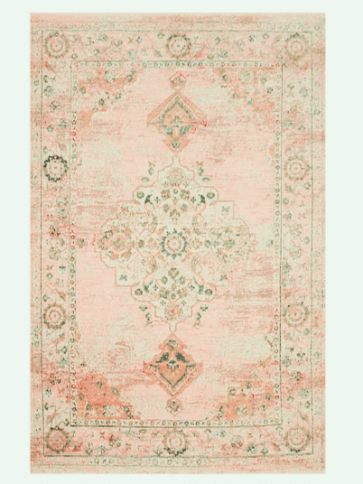 Dusty Blush Pink Oriental Rug