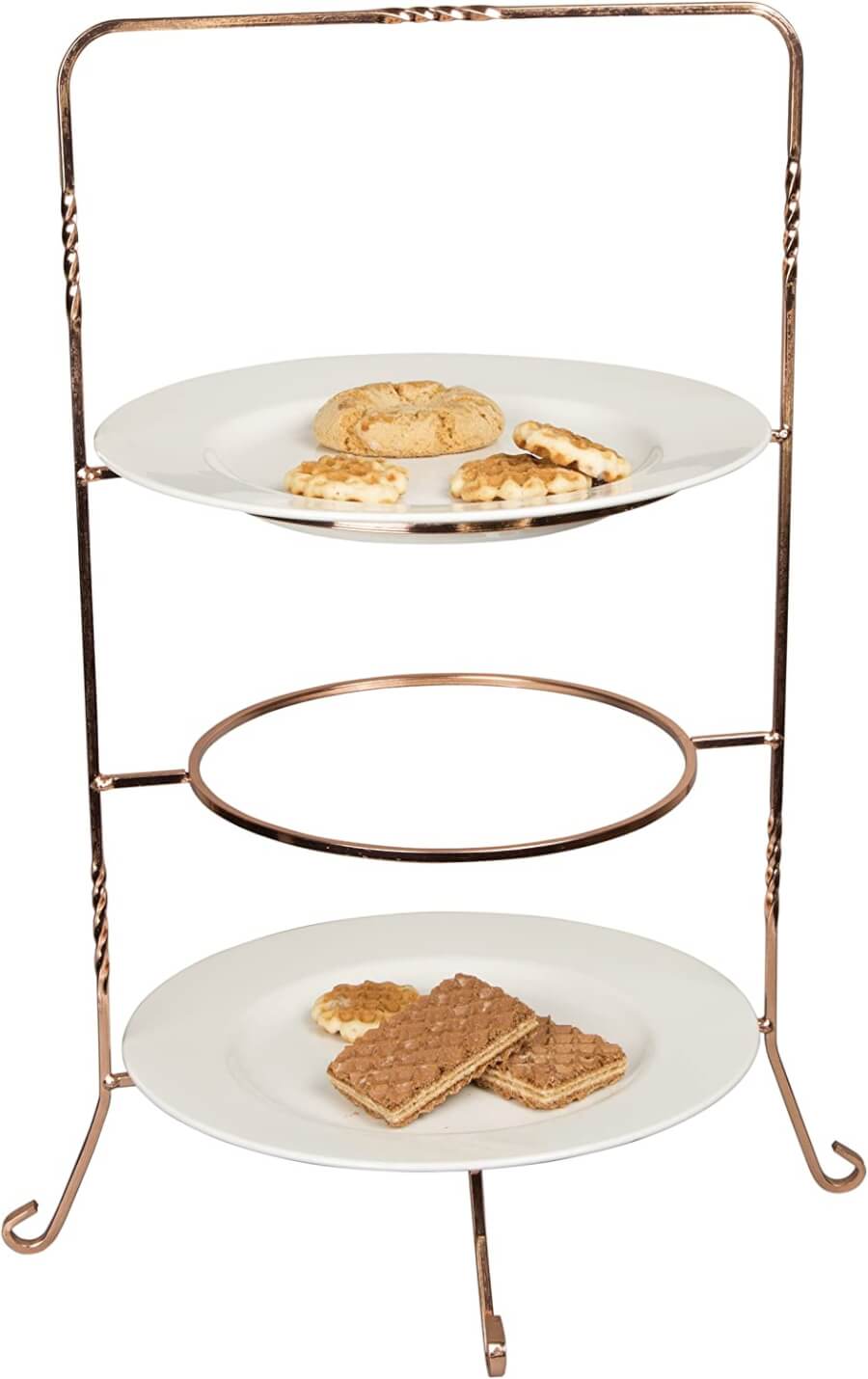 Gold 3 Tier Plate Stand
