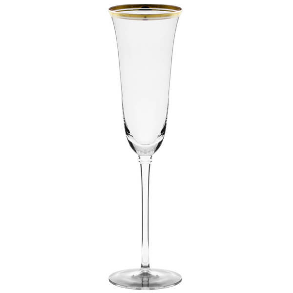 Gold Rim Champagne Flute