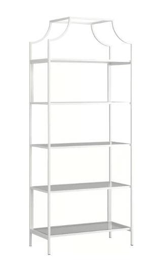 Classic White & Glass Backbar Display Shelf