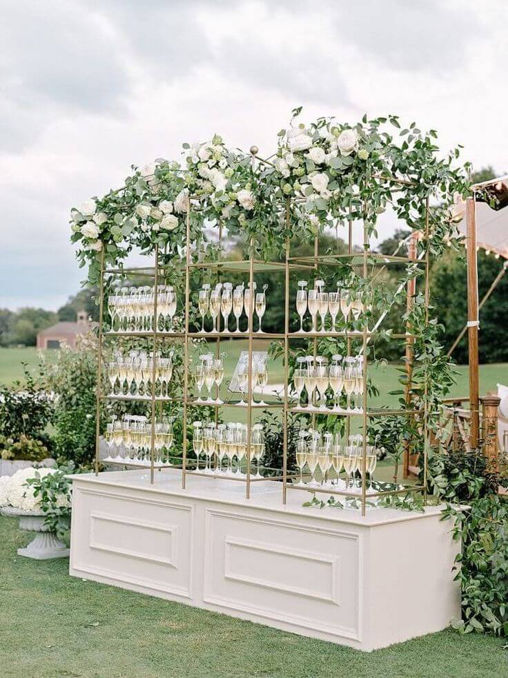 White Back Bar & Display Shelf Riser