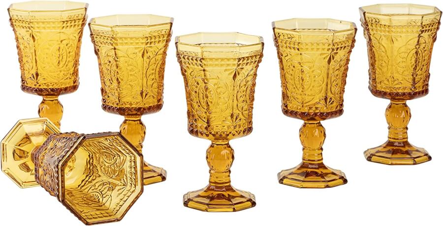 Amber Glass Goblets