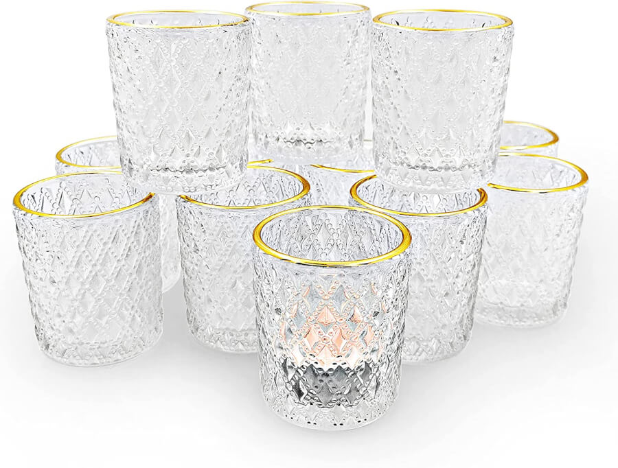 Crystal Gold Rim Votives