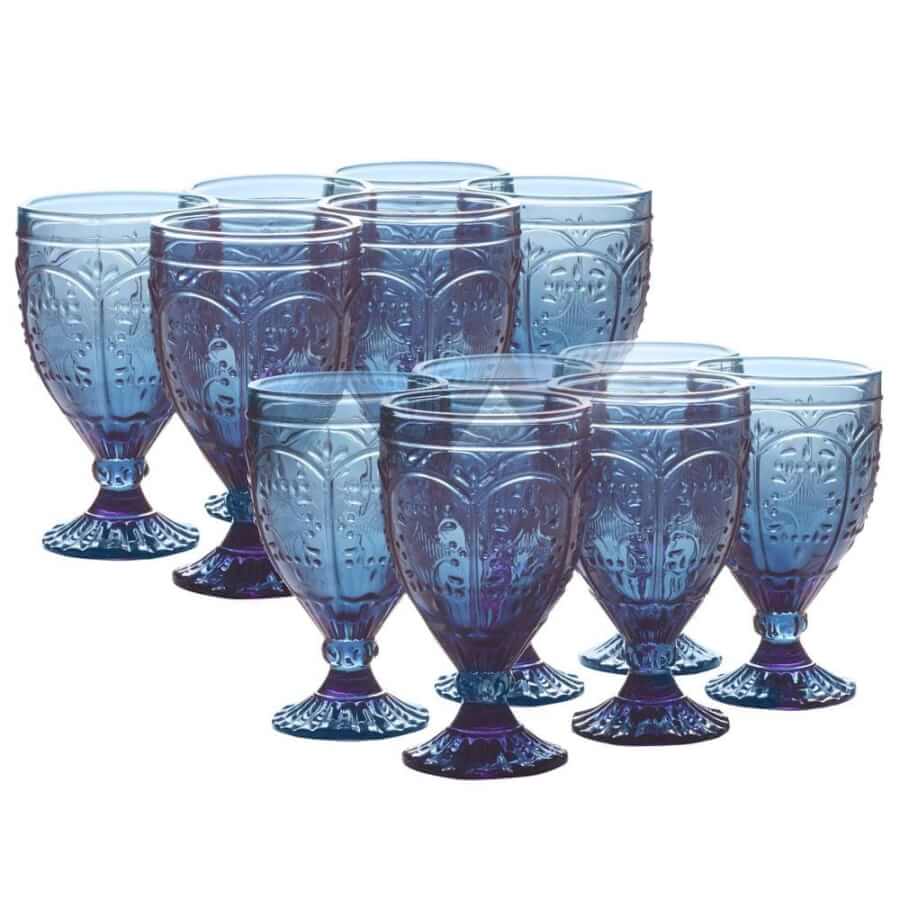 French Blue Glass Goblets