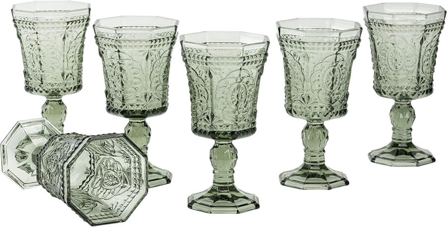 Sage Green Glass Goblets