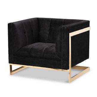 Glam Black & Gold Velvet Chairs