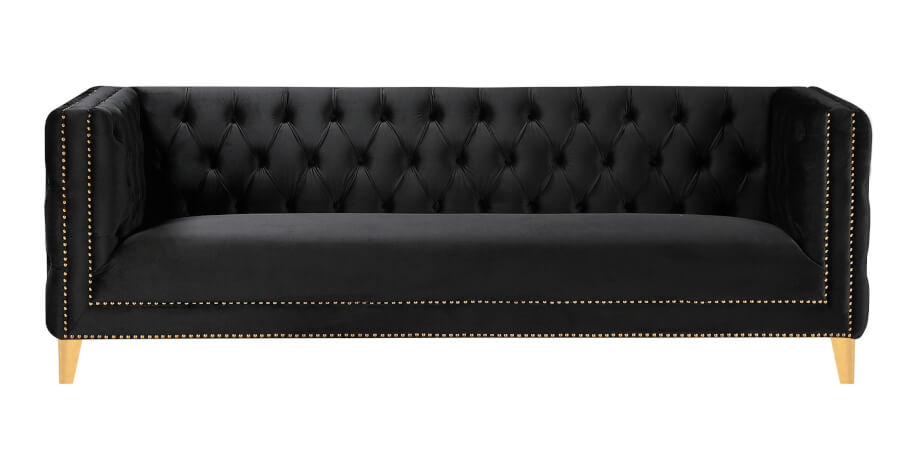 Black & Gold Tufted MOD Sofa
