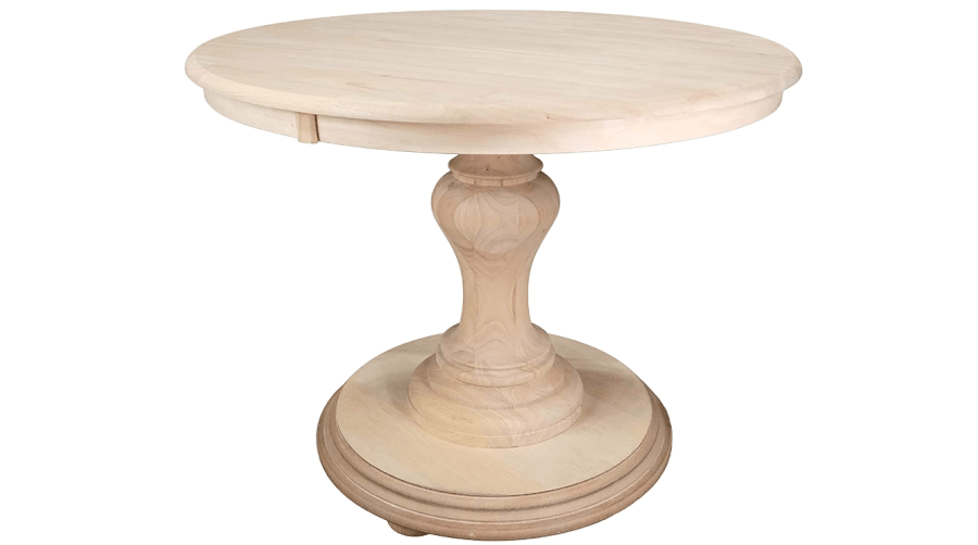 Natural Wood Pedestal Dining Table