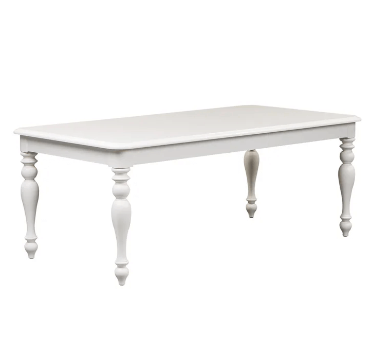 White Turned Leg Dining Table