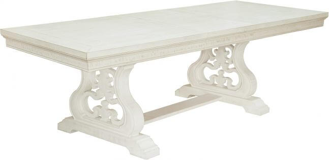 White Trestle Dining Table