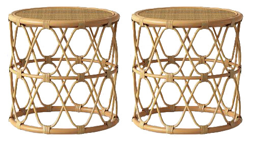 Boho Rattan End Tables