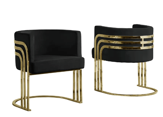 MOD Gold & Black Barrel Chairs