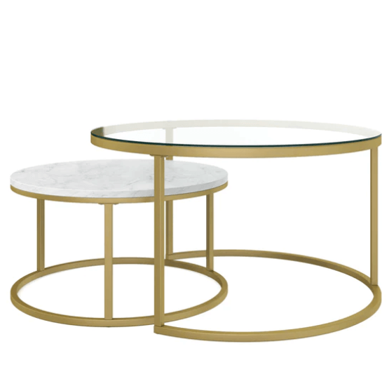 Marble & Glass Gold Nesting Coffee Table