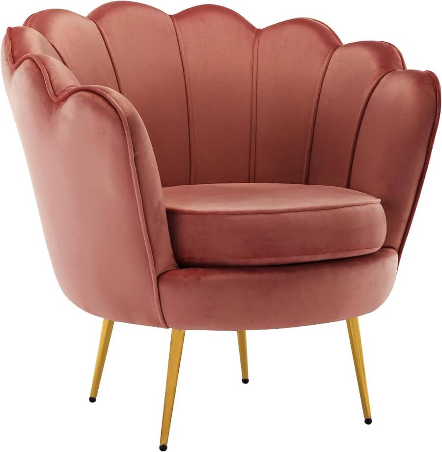 Dusty Pink Velvet Scallop Chairs