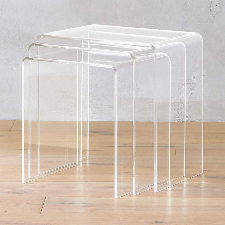 Lucite Chic Nesting End Tables