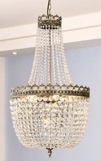 Antique Crystal Empire Chandelier