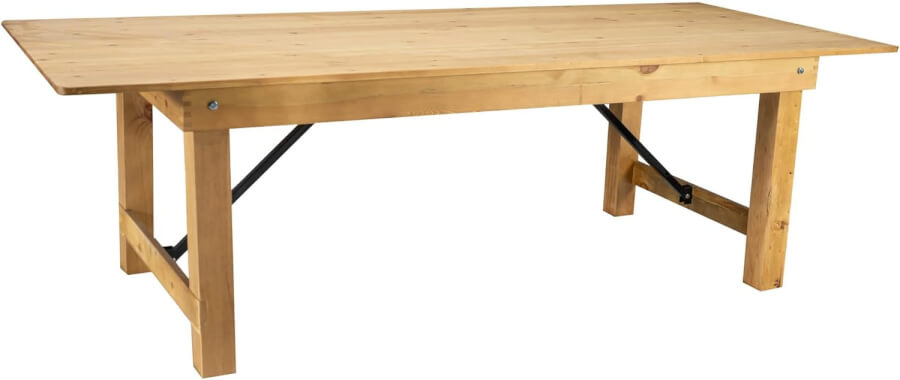 Natural Wood Folding Farm Table