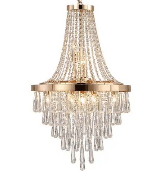 Vintage Gold Raindrop Chandelier