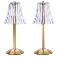 Tabletop Lamps – Gold with Clear Shade