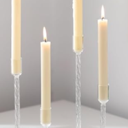 Clear Glass Taper Candlestick Holders