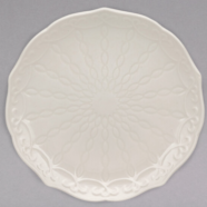 White Scroll Bone China Dessert Plate
