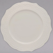 White Scroll Bone China Dinner Plate